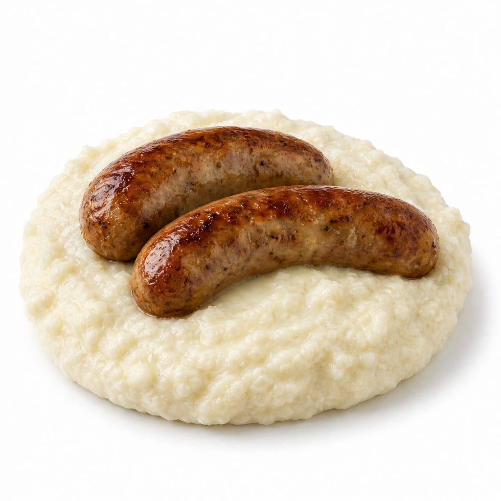 Cauliflower Mash and Sausages