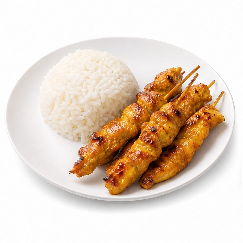 Chicken Satay with Rice